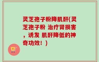 灵芝孢子粉降肌酐(灵芝孢子粉 治疗肾损害，诱发 肌酐降低的神奇功效！)