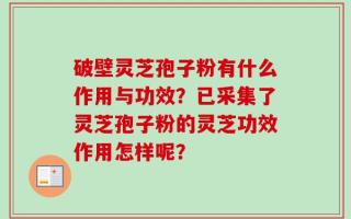 破壁灵芝孢子粉有什么作用与功效？已采集了灵芝孢子粉的灵芝功效作用怎样呢？