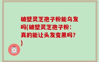 破壁灵芝孢子粉能乌发吗(破壁灵芝孢子粉：真的能让头发变黑吗？)