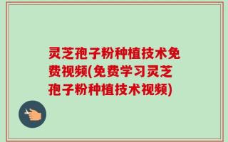 灵芝孢子粉种植技术免费视频(免费学习灵芝孢子粉种植技术视频)