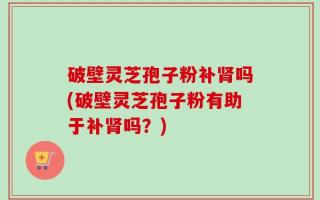 破壁灵芝孢子粉补肾吗(破壁灵芝孢子粉有助于补肾吗？)
