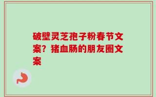 破壁灵芝孢子粉春节文案？猪血肠的朋友圈文案