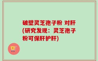 破壁灵芝孢子粉 对肝(研究发现：灵芝孢子粉可保肝护肝)