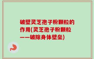 破壁灵芝孢子粉颗粒的作用(灵芝孢子粉颗粒——破除身体壁垒)