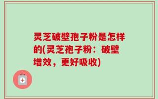 灵芝破壁孢子粉是怎样的(灵芝孢子粉：破壁增效，更好吸收)
