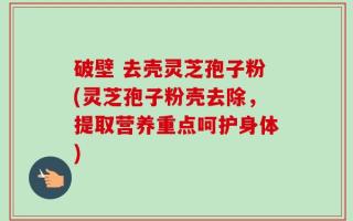 破壁 去壳灵芝孢子粉(灵芝孢子粉壳去除，提取营养重点呵护身体)