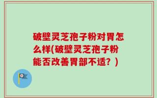 破壁灵芝孢子粉对胃怎么样(破壁灵芝孢子粉能否改善胃部不适？)