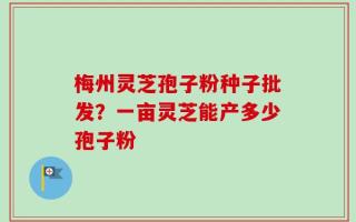 梅州灵芝孢子粉种子批发？一亩灵芝能产多少孢子粉