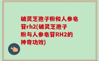 破灵芝孢子粉和人参皂苷rh2(破灵芝孢子粉与人参皂苷RH2的神奇功效)