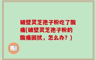 破壁灵芝孢子粉吃了酸痛(破壁灵芝孢子粉的酸痛困扰，怎么办？)