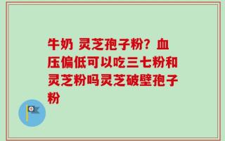 牛奶 灵芝孢子粉？血压偏低可以吃三七粉和灵芝粉吗灵芝破壁孢子粉