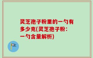灵芝孢子粉里的一勺有多少克(灵芝孢子粉：一勺含量解析)