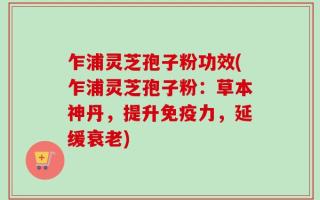 乍浦灵芝孢子粉功效(乍浦灵芝孢子粉：草本神丹，提升免疫力，延缓衰老)