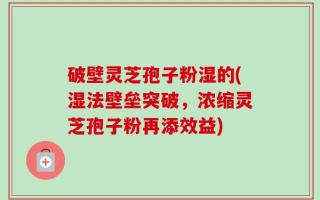 破壁灵芝孢子粉湿的(湿法壁垒突破，浓缩灵芝孢子粉再添效益)