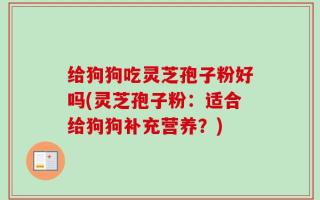 给狗狗吃灵芝孢子粉好吗(灵芝孢子粉：适合给狗狗补充营养？)