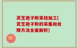 灵芝孢子粉采技加工(灵芝孢子粉的采集和处理方法全面解析)