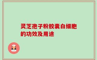 灵芝孢子粉胶囊白细胞的功效及用途