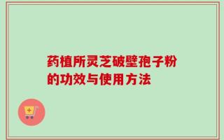 药植所灵芝破壁孢子粉的功效与使用方法