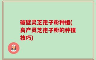 破壁灵芝孢子粉种植(高产灵芝孢子粉的种植技巧)