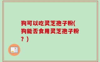 狗可以吃灵芝孢子粉(狗能否食用灵芝孢子粉？)