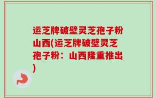 运芝牌破壁灵芝孢子粉山西(运芝牌破壁灵芝孢子粉：山西隆重推出)