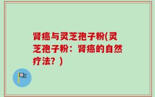 肾癌与灵芝孢子粉(灵芝孢子粉：肾癌的自然疗法？)