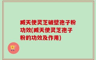 臧天使灵芝破壁孢子粉功效(臧天使灵芝孢子粉的功效及作用)
