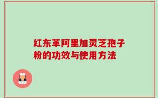 红东革阿里加灵芝孢子粉的功效与使用方法