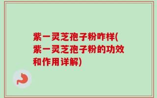 紫一灵芝孢子粉咋样(紫一灵芝孢子粉的功效和作用详解)