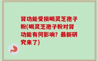 肾功能受损喝灵芝孢子粉(喝灵芝孢子粉对肾功能有何影响？最新研究来了)