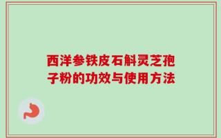 西洋参铁皮石斛灵芝孢子粉的功效与使用方法