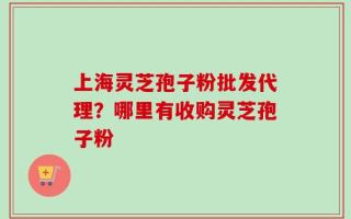 上海灵芝孢子粉批发代理？哪里有收购灵芝孢子粉