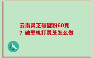 云南灵芝破壁粉60克？破壁机打灵芝怎么做