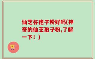 仙芝谷孢子粉好吗(神奇的仙芝孢子粉,了解一下！)