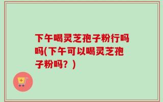下午喝灵芝孢子粉行吗吗(下午可以喝灵芝孢子粉吗？)