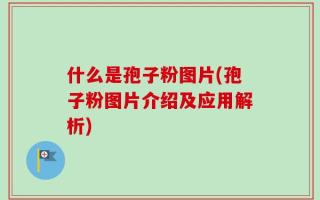 什么是孢子粉图片(孢子粉图片介绍及应用解析)