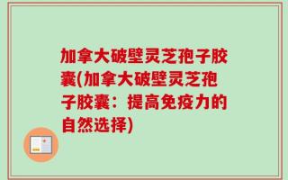 加拿大破壁灵芝孢子胶囊(加拿大破壁灵芝孢子胶囊：提高免疫力的自然选择)