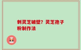 刺灵芝破壁？灵芝孢子粉制作法