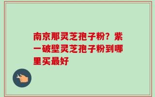 南京那灵芝孢子粉？紫一破壁灵芝孢子粉到哪里买最好