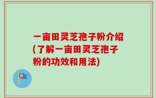 一亩田灵芝孢子粉介绍(了解一亩田灵芝孢子粉的功效和用法)
