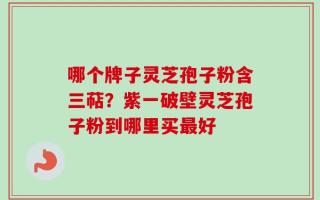 哪个牌子灵芝孢子粉含三萜？紫一破壁灵芝孢子粉到哪里买最好