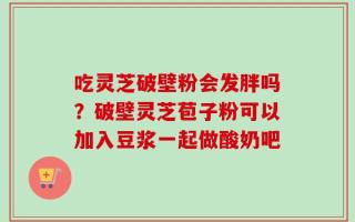 吃灵芝破壁粉会发胖吗？破壁灵芝苞子粉可以加入豆浆一起做酸奶吧