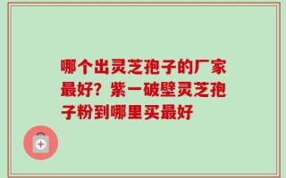 哪个出灵芝孢子的厂家最好？紫一破壁灵芝孢子粉到哪里买最好