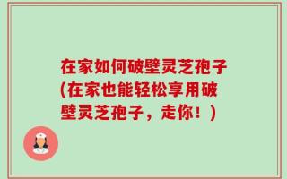 在家如何破壁灵芝孢子(在家也能轻松享用破壁灵芝孢子，走你！)
