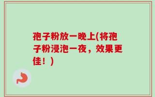 孢子粉放一晚上(将孢子粉浸泡一夜，效果更佳！)