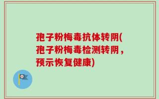孢子粉梅毒抗体转阴(孢子粉梅毒检测转阴，预示恢复健康)