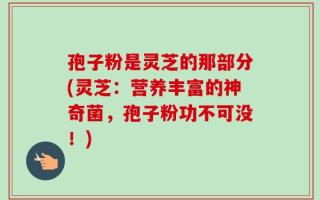 孢子粉是灵芝的那部分(灵芝：营养丰富的神奇菌，孢子粉功不可没！)