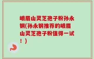 峨眉山灵芝孢子粉孙永钢(孙永钢推荐的峨眉山灵芝孢子粉值得一试！)