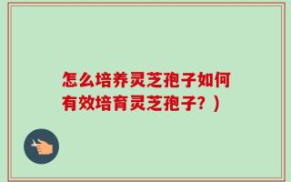 怎么培养灵芝孢子如何有效培育灵芝孢子？)