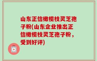 山东正信橄榄枝灵芝孢子粉(山东企业推出正信橄榄枝灵芝孢子粉，受到好评)